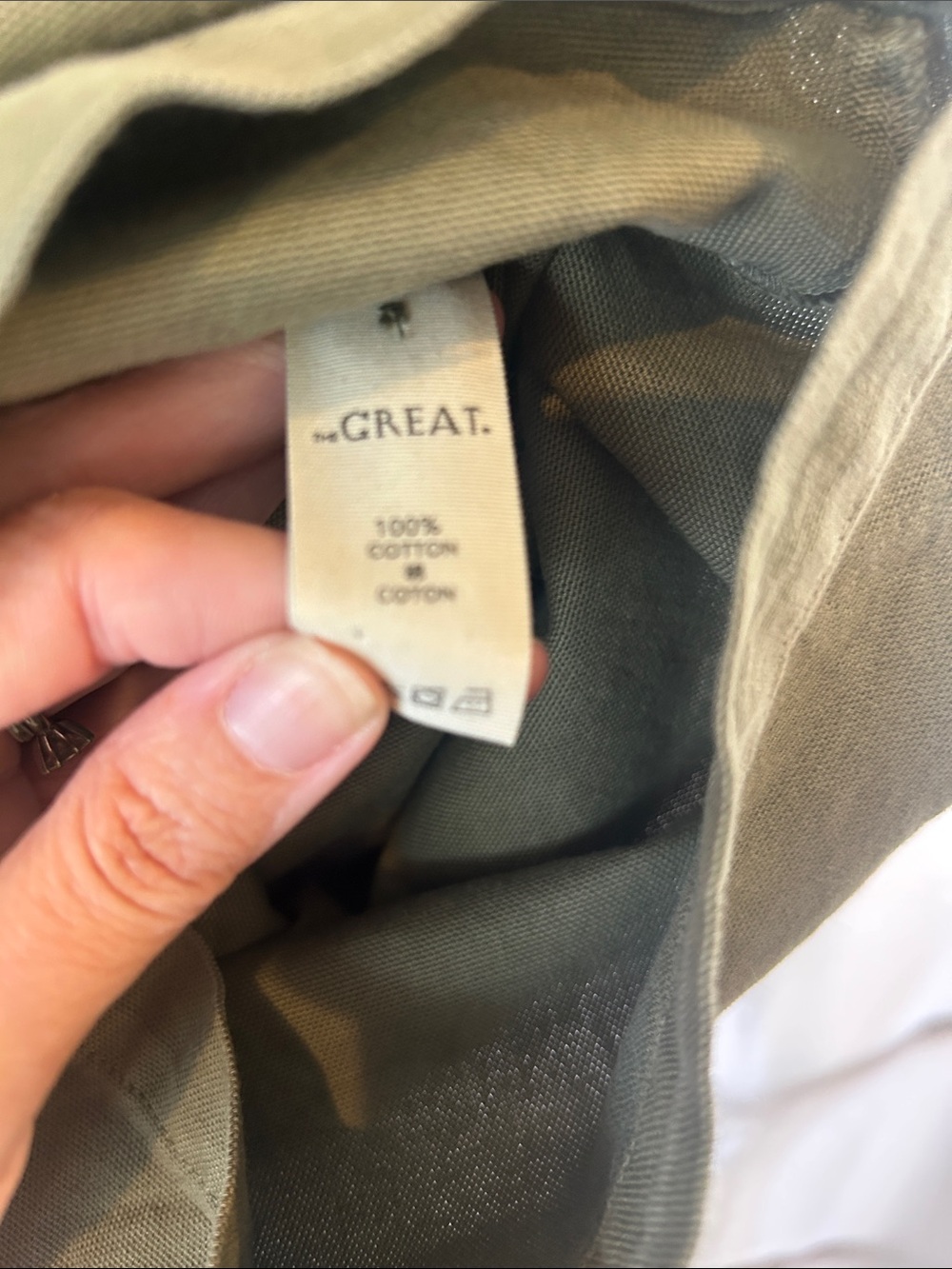 The Great. Army Green scoop neck jumpsuit cropped size 1 Small coastal chic - Picture 9 of 12